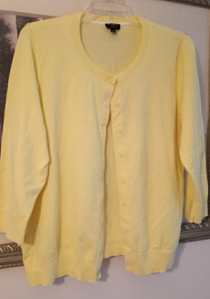 Yellow cardigan sweater